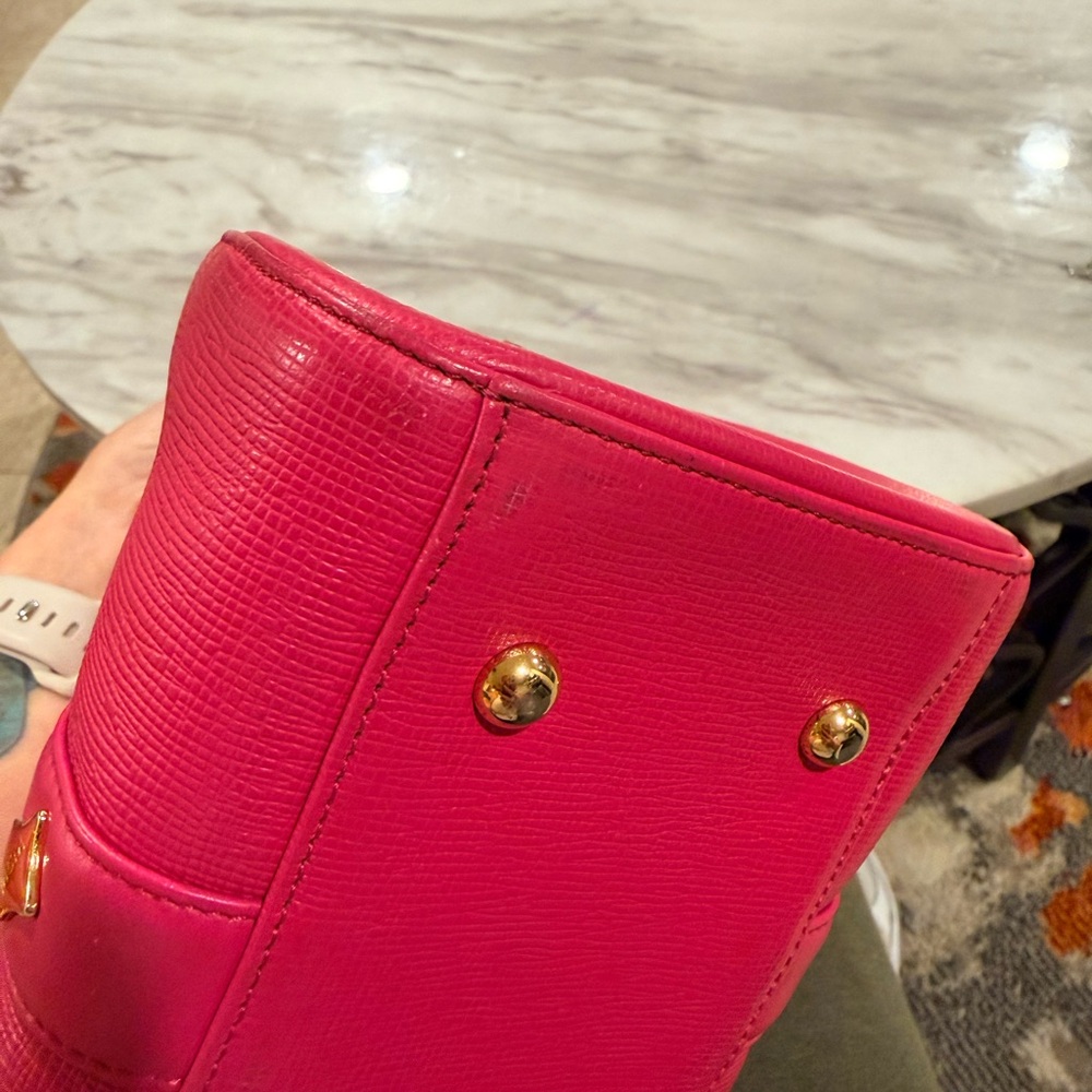MCM Hot Pink Leather Dome Satchel with Matching Wallet - Picture 8 of 16